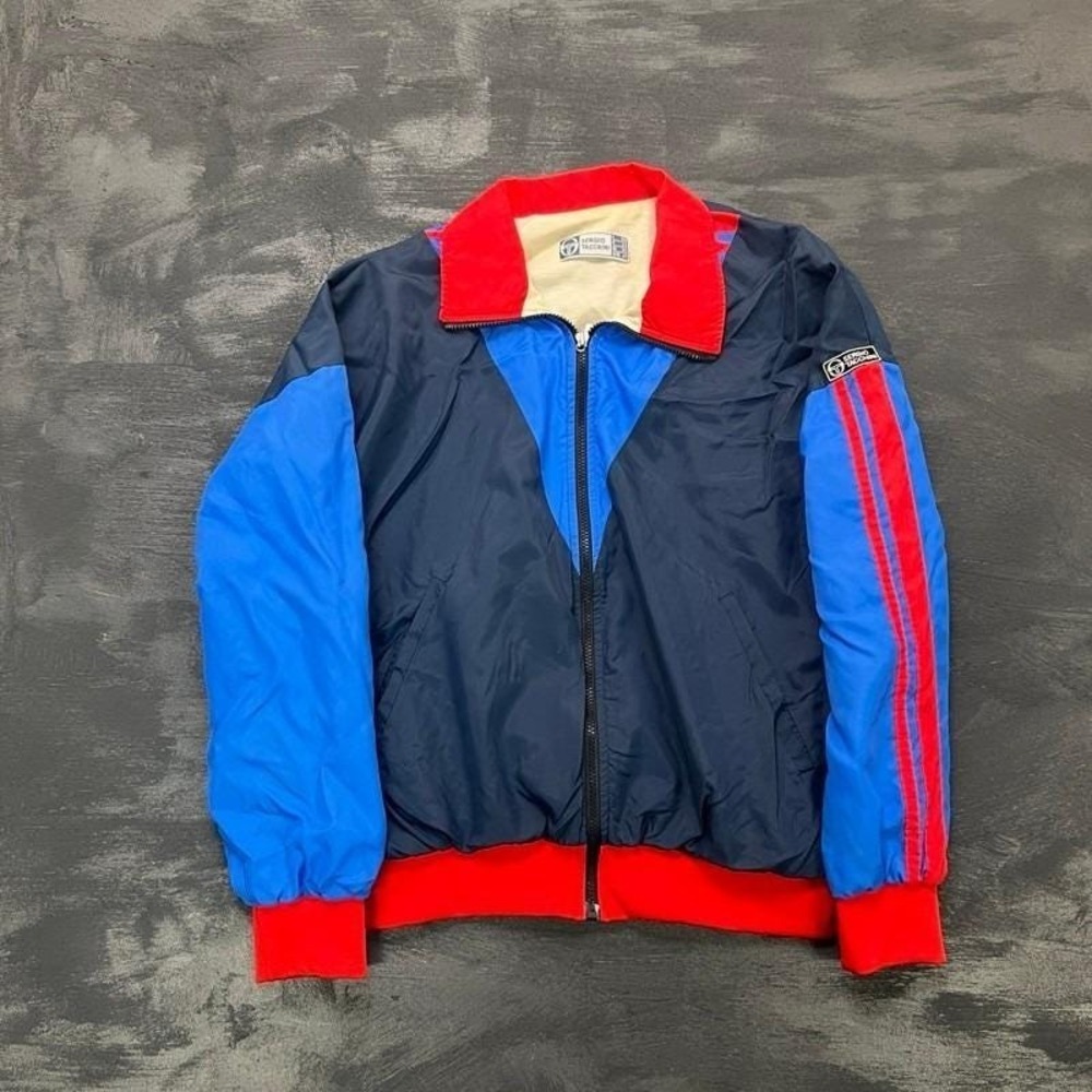 Vintage Sergio Tacchini Windbreaker Jacket Mens Small Blue 1980s